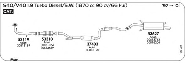 SIGAM VO003 Exhaust System